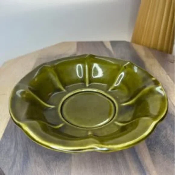 8” Vintage McCoy Pottery Bowl Candy Dish – Olive Green Glaze - Picture 5 of 5